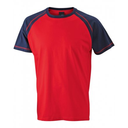 James&Nicholson J&N Men's Raglan-T JN010 red/navy L