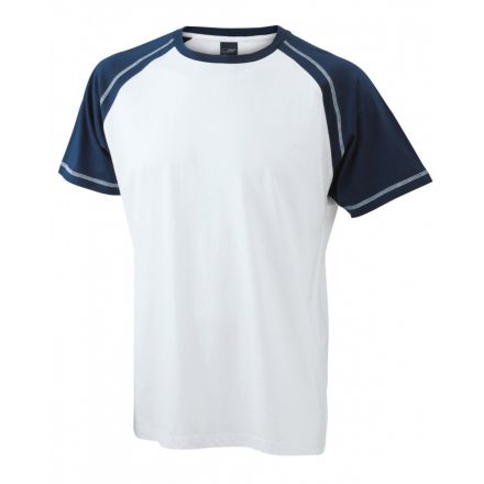 James&Nicholson J&N Men's Raglan-T JN010 white/navy 3XL