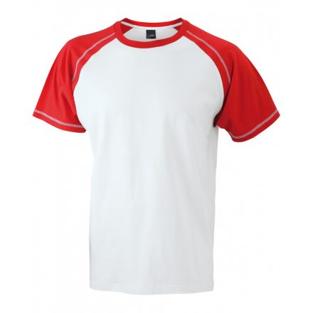 James&Nicholson J&N Men's Raglan-T JN010 white/red 3XL