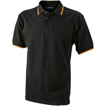 James&Nicholson J&N Polo Tipping galléros póló JN034 black/orange 3XL