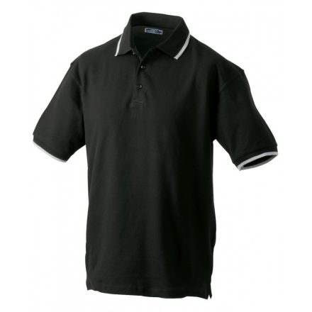 James&Nicholson J&N Polo Tipping galléros póló JN034 black/silver 3XL