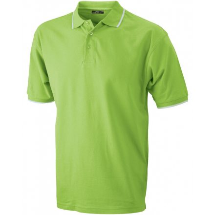 James&Nicholson J&N Polo Tipping galléros póló JN034 lime-green/white 3XL