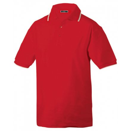 James&Nicholson J&N Polo Tipping galléros póló JN034 red/white 3XL