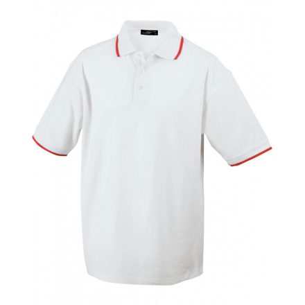 James&Nicholson J&N Polo Tipping galléros póló JN034 white/red 3XL