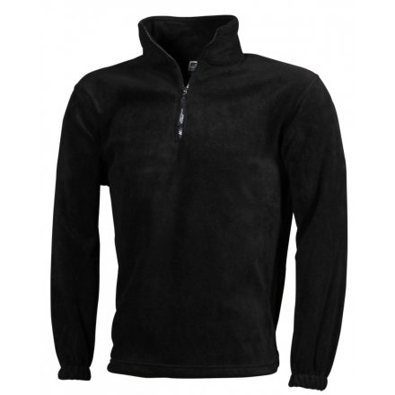 James&Nicholson J&N Half-Zip Fleece cipzáras nyakkal JN043 black L