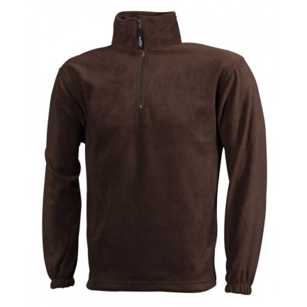 James&Nicholson J&N Half-Zip Fleece cipzáras nyakkal JN043 brown L