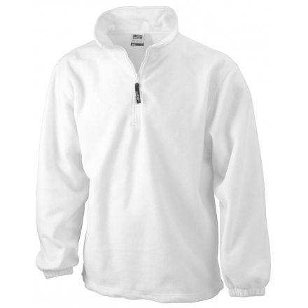 James&Nicholson J&N Half-Zip Fleece cipzáras nyakkal JN043 white L