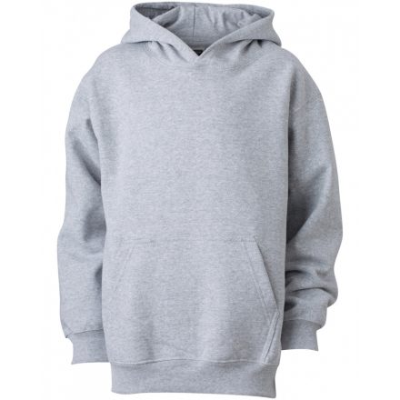 James&Nicholson J&N Hooded Sweat Junior gyermek pulóver JN047K grey-heather L