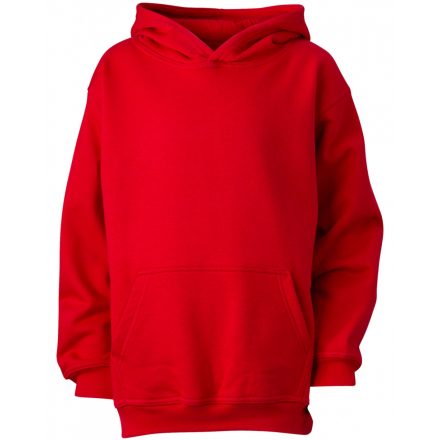 James&Nicholson J&N Hooded Sweat Junior gyermek pulóver JN047K red L