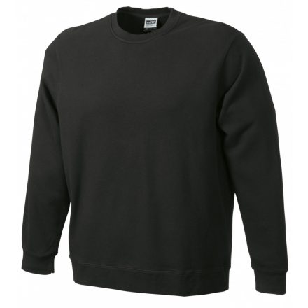 James&Nicholson Basic Sweat pamut pulóver JN057 black 3XL