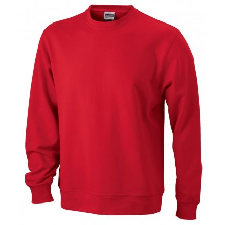 James&Nicholson Basic Sweat pamut pulóver JN057 red 3XL