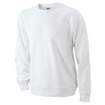 James&Nicholson Basic Sweat pamut pulóver JN057 white 3XL