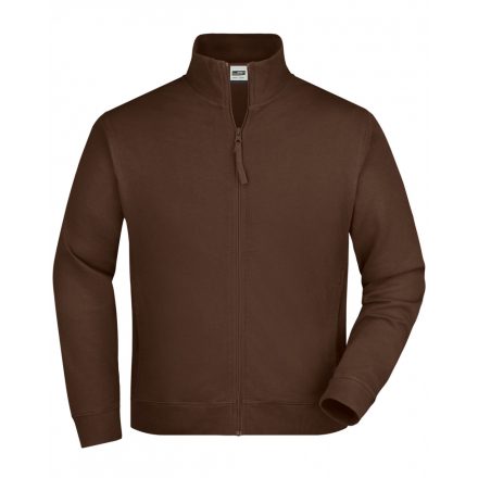 James&Nicholson Sweat Jacket pamut pulóver JN058 brown 3XL