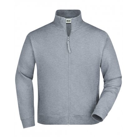 James&Nicholson Sweat Jacket pamut pulóver JN058 grey-heather 3XL