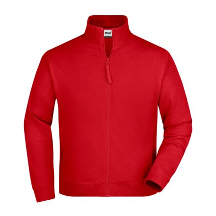 James&Nicholson Sweat Jacket pamut pulóver JN058 red 3XL