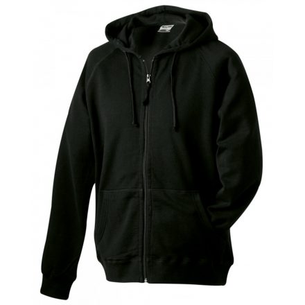 James&Nicholson J&N Hooded Jacket pamut pulóver JN059 black 3XL