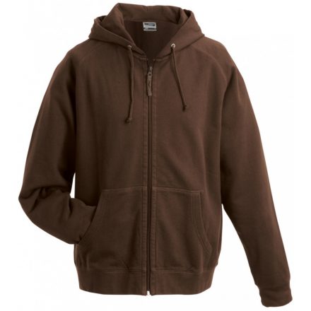 James&Nicholson J&N Hooded Jacket pamut pulóver JN059 brown 3XL