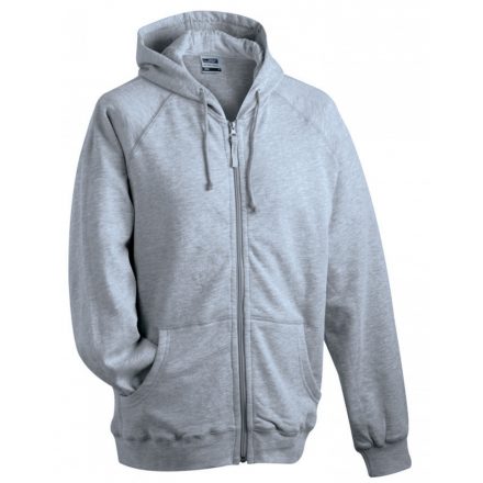 James&Nicholson J&N Hooded Jacket pamut pulóver JN059 grey-heather 3XL