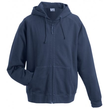 James&Nicholson J&N Hooded Jacket pamut pulóver JN059 navy 3XL