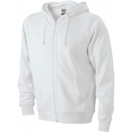 James&Nicholson J&N Hooded Jacket pamut pulóver JN059 white 3XL