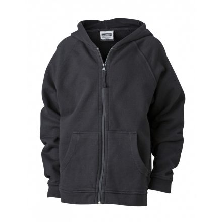 James&Nicholson Hooded Jacket Junior pamut pulóver JN059K black L