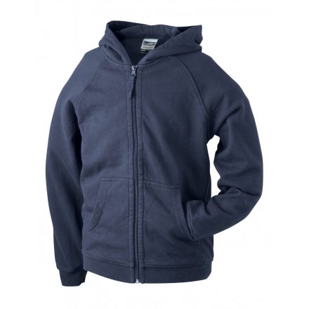 James&Nicholson Hooded Jacket Junior pamut pulóver JN059K navy M