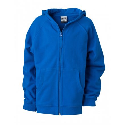 James&Nicholson Hooded Jacket Junior pamut pulóver JN059K royal L