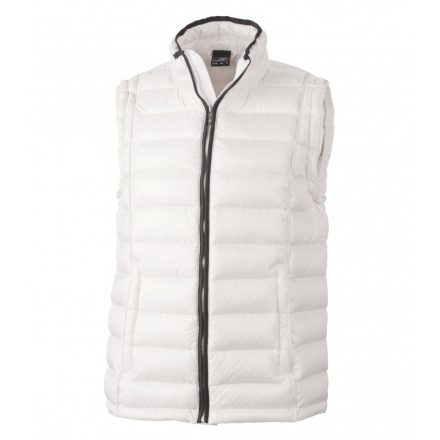 James&Nicholson J&N Men's Quilted Down mellény JN1080 off-white/black XXL