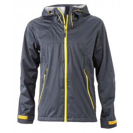 James&Nicholson J&N Men's Outdoor Jacket JN1098 iron-grey/yellow 3XL