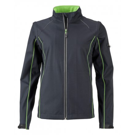 James&Nicholson J&N Zip-Off női softshell dzseki JN1121 iron-grey/green M