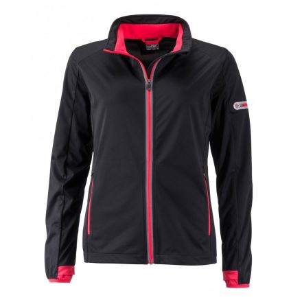 James&Nicholson J&N Sports Softshell női dzseki JN1125 black/light-red L