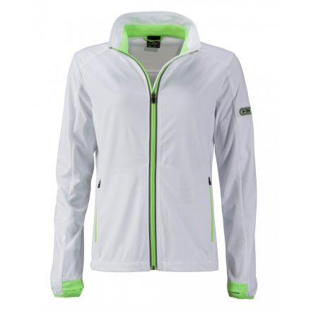 James&Nicholson J&N Sports Softshell női dzseki JN1125 white/bright-green L