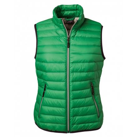 James&Nicholson J&N Ladies' Down mellény JN1137 fern-green/silver XXL