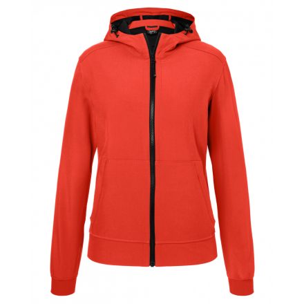 James&Nicholson Női softshell dzseki kapucnival JN1145 flame/black L