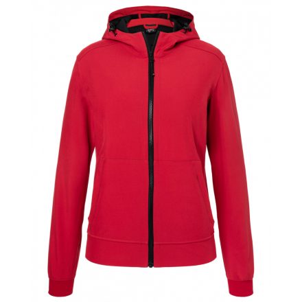 James&Nicholson Női softshell dzseki kapucnival JN1145 red/black L