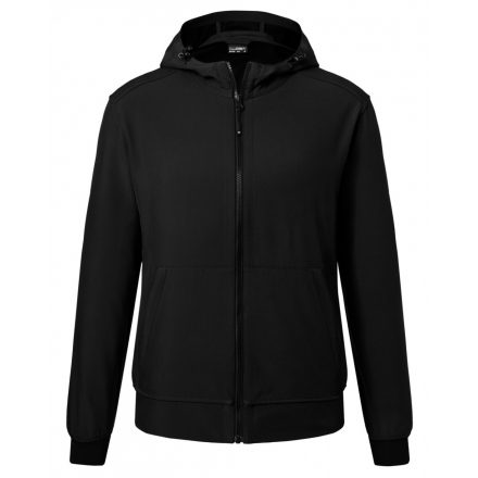 James&Nicholson Softshell dzseki kapucnival JN1146 black/black 3XL