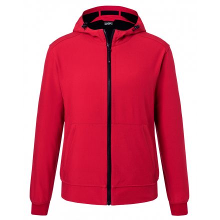 James&Nicholson Softshell dzseki kapucnival JN1146 red/black 3XL