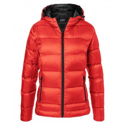 James&Nicholson Hooded Down női tolldzseki JN1151 flame/black L