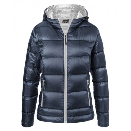 James&Nicholson Hooded Down női tolldzseki JN1151 navy/silver L