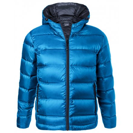 James&Nicholson Hooded Down férfi tolldzseki JN1152 blue/navy 3XL