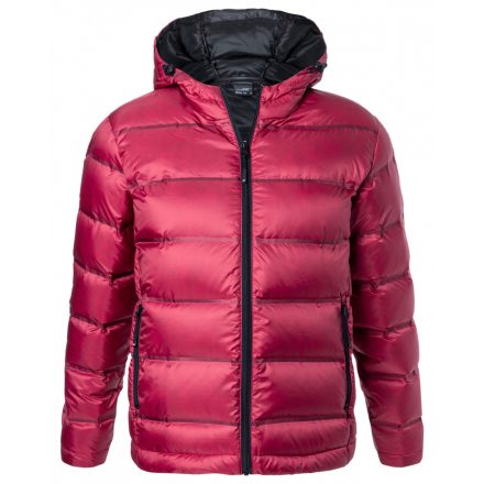 James&Nicholson Hooded Down férfi tolldzseki JN1152 red/black L