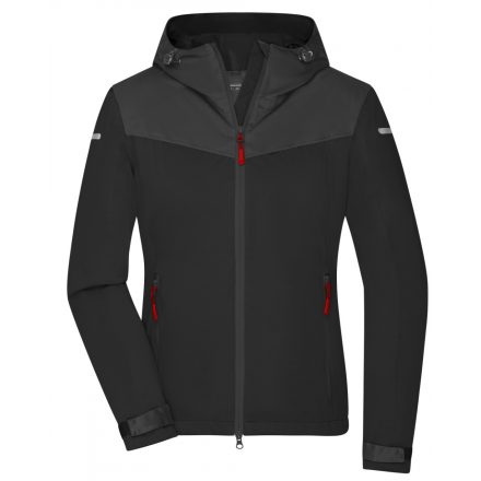 James&Nicholson Ladies' Allweather dzseki JN1179 black/carbon/light-red L