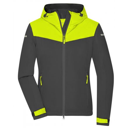 James&Nicholson Ladies' Allweather dzseki JN1179 carbon/bright-yellow/carbon L