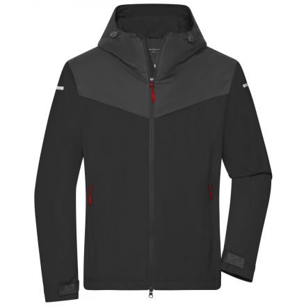 James&Nicholson Men's Allweather dzseki JN1180 black/carbon/light-red 3XL