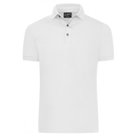 James&Nicholson Mercerizált slim fit galléros póló JN1302 white L