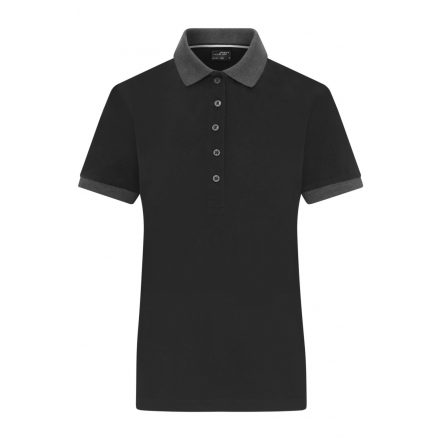 James&Nicholson Női kontrasztos piké póló JN1303 black/anthracite-melange XXL