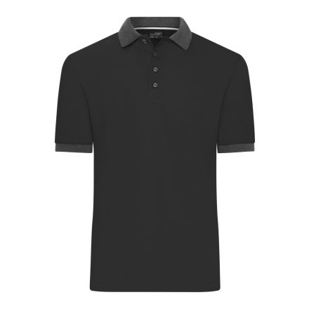 James&Nicholson Kontrasztos piké póló JN1304 black/anthracite-melange 3XL