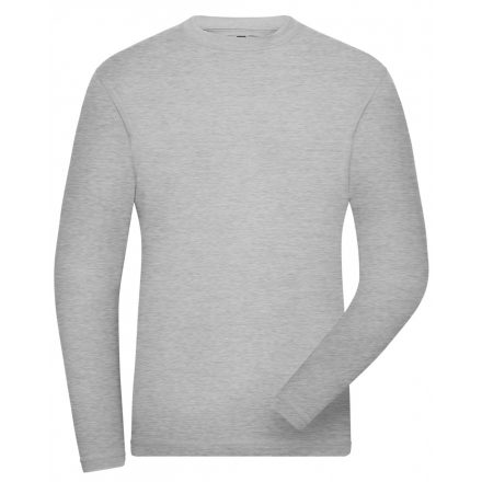 James&Nicholson SOLID BIO Stretch-T hosszú ujjú póló JN1804 grey-heather 3XL