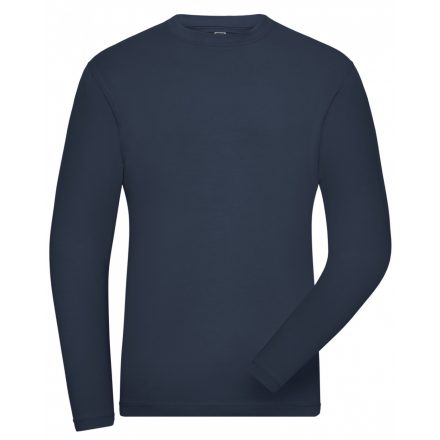 James&Nicholson SOLID BIO Stretch-T hosszú ujjú póló JN1804 navy XS