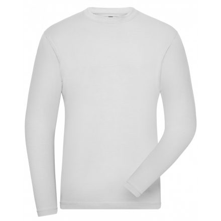 James&Nicholson SOLID BIO Stretch-T hosszú ujjú póló JN1804 white 3XL